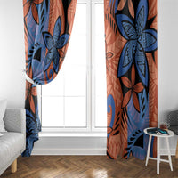 Plumeria Polynesian Pattern Window Curtain Unique Fantasy Orange Blue