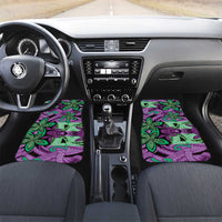 Plumeria Polynesian Pattern Car Mats Unique Fantasy Purple Green