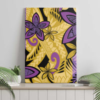 Plumeria Polynesian Pattern Canvas Wall Art Unique Fantasy Yellow Purple LT01 - Polynesian Pride