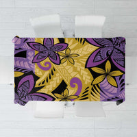 Plumeria Polynesian Pattern Tablecloth Unique Fantasy Yellow Purple