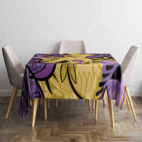 Plumeria Polynesian Pattern Tablecloth Unique Fantasy Yellow Purple