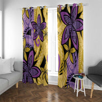 Plumeria Polynesian Pattern Window Curtain Unique Fantasy Yellow Purple