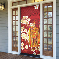 Hawaii King Kamehameha Door Cover Plumeria Lauhala Pattern