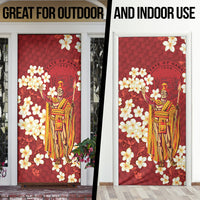 Hawaii King Kamehameha Door Cover Plumeria Lauhala Pattern