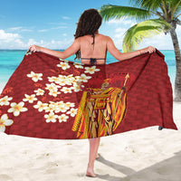 Hawaii King Kamehameha Sarong Plumeria Lauhala Pattern