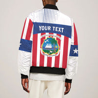 Personalized Liberia 1847 Sleeve Zip Bomber Jacket Happy Independence Day