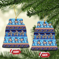 Hawaii Turtles Pattern Special Blue Ceramic Ornament - Polynesian Pride