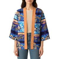 Hawaii Turtles Pattern Special Blue Kimono - Polynesian Pride