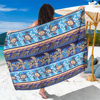 Hawaii Turtles Pattern Special Blue Sarong - Polynesian Pride
