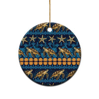 Hawaii Turtles Starfish Unique Pattern Ceramic Ornament - Polynesian Pride