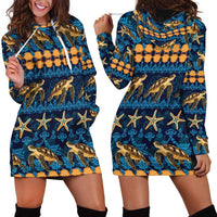 Hawaii Turtles Starfish Unique Pattern Hoodie Dress - Polynesian Pride