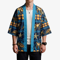 Hawaii Turtles Starfish Unique Pattern Kimono - Polynesian Pride