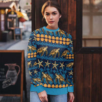 Hawaii Turtles Starfish Unique Pattern Ugly Christmas Sweater - Polynesian Pride