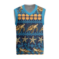 Hawaii Turtles Starfish Unique Pattern Christmas Knitted V-Neck Vest - Polynesian Pride