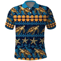 Hawaii Turtles Starfish Unique Pattern Polo Shirt - Polynesian Pride