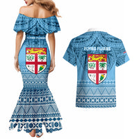 Fiji Rugby Couples Matching Mermaid Dress and Hawaiian Shirt Fijian Go 2023 World Cup LT01 - Polynesian Pride