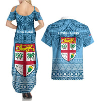 Fiji Rugby Couples Matching Summer Maxi Dress and Hawaiian Shirt Fijian Go 2023 World Cup LT01 - Polynesian Pride