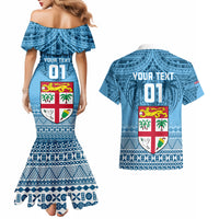 Custom Fiji Rugby Couples Matching Mermaid Dress and Hawaiian Shirt Fijian Go 2023 World Cup LT01 - Polynesian Pride