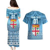 Custom Fiji Rugby Couples Matching Puletasi Dress and Hawaiian Shirt Fijian Go 2023 World Cup LT01 - Polynesian Pride