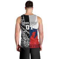 Custom New Zealand And France Rugby Men Tank Top XV de France Kiwi Silver Fern 2023 World Cup LT01 - Polynesian Pride