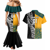 Custom New Zealand And Australia Rugby Couples Matching Mermaid Dress and Hawaiian Shirt Wallabies Kiwi Silver Fern 2023 World Cup LT01 - Polynesian Pride