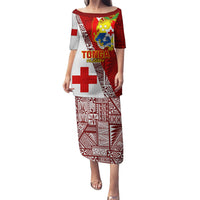 Tonga Rugby Puletasi Tongan Go 2023 World Cup LT01 Long Dress Red - Polynesian Pride
