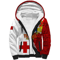 Tonga Rugby Sherpa Hoodie Tongan Go 2023 World Cup LT01 Unisex Red - Polynesian Pride