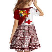 Custom Tonga Rugby Family Matching Off Shoulder Maxi Dress and Hawaiian Shirt Tongan Go 2023 World Cup LT01 - Polynesian Pride