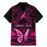Personalised Pink Out Family Matching Mermaid Dress and Hawaiian Shirt Breast Cancer Awareness Polynesian Pattern Black Version LT01 - Polynesian Pride