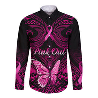personalised-pink-out-long-sleeve-button-shirt-breast-cancer-awareness-polynesian-pattern-black-version