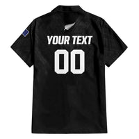 Custom Football New Zealand Family Matching Puletasi and Hawaiian Shirt Aotearoa United Black Version LT01 - Polynesian Pride