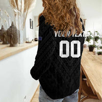 Custom Football New Zealand Women Casual Shirt Aotearoa United Black Version LT01 - Polynesian Pride