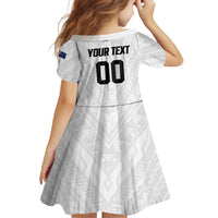 Custom Football New Zealand Family Matching Mermaid Dress and Hawaiian Shirt Aotearoa United White Version LT01 - Polynesian Pride