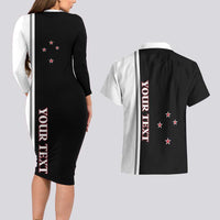 Personalised New Zealand 2025 Archery Basic Couples Matching Long Sleeve Bodycon Dress and Hawaiian Shirt Archery NZ