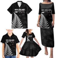 Personalised New Zealand 2025 Archery Family Matching Puletasi and Hawaiian Shirt Aotearoa Silver Arrows Black LT01 - Polynesian Pride