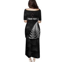 Personalised New Zealand 2025 Archery Family Matching Puletasi and Hawaiian Shirt Aotearoa Silver Arrows Black LT01 - Polynesian Pride