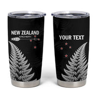 Personalised New Zealand 2025 Archery Tumbler Cup Aotearoa Silver Arrows Black