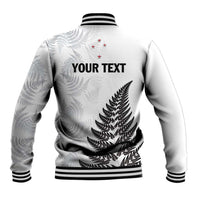 Personalised New Zealand 2025 Archery Baseball Jacket Aotearoa Silver Arrows White