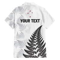 Personalised New Zealand 2025 Archery Family Matching Off The Shoulder Long Sleeve Dress and Hawaiian Shirt Aotearoa Silver Arrows White LT01 - Polynesian Pride