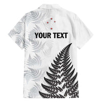 Personalised New Zealand 2025 Archery Family Matching Off Shoulder Short Dress and Hawaiian Shirt Aotearoa Silver Arrows White LT01 - Polynesian Pride
