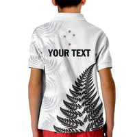 Personalised New Zealand 2025 Archery Kid Polo Shirt Aotearoa Silver Arrows White