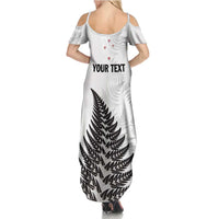 Personalised New Zealand 2025 Archery Summer Maxi Dress Aotearoa Silver Arrows White