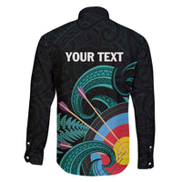 Personalised New Zealand Archery Family Matching Summer Maxi Dress and Hawaiian Shirt Turquoise Maori Silver Fern LT01 - Polynesian Pride