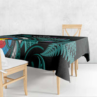 New Zealand Archery Tablecloth Turquoise Maori Silver Fern