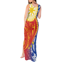 Philippines Tank Maxi Dress Pilipinas Polynesian Pattern