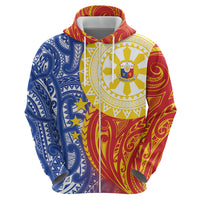 Philippines Zip Hoodie Pilipinas Polynesian Pattern