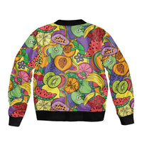 Hawaii Fruits Hippie Style Bomber Jacket Vibrant Colorful