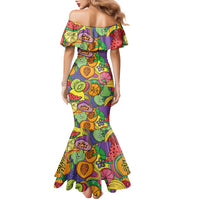 Hawaii Fruits Hippie Style Family Matching Mermaid Dress and Hawaiian Shirt Vibrant Colorful LT01 - Polynesian Pride