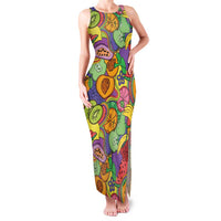 Hawaii Fruits Hippie Style Family Matching Tank Maxi Dress and Hawaiian Shirt Vibrant Colorful LT01 Mom's Dress Multicolor - Polynesian Pride