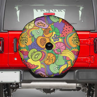 Hawaii Fruits Hippie Style Spare Tire Cover Vibrant Colorful